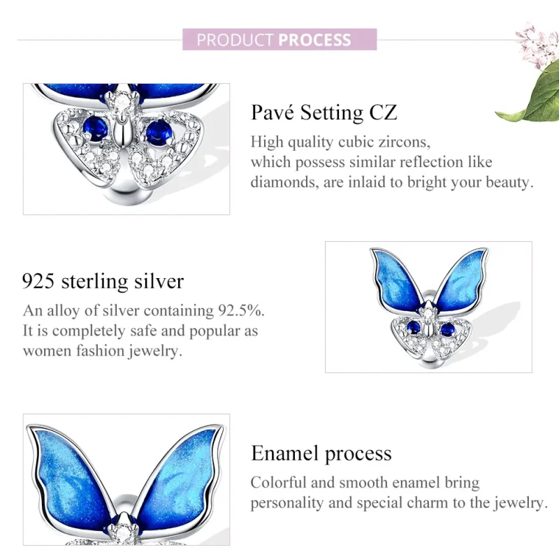 (immagine per) Charm tipo Pandora Farfalla colorata - BSC405 - Visualizza 8