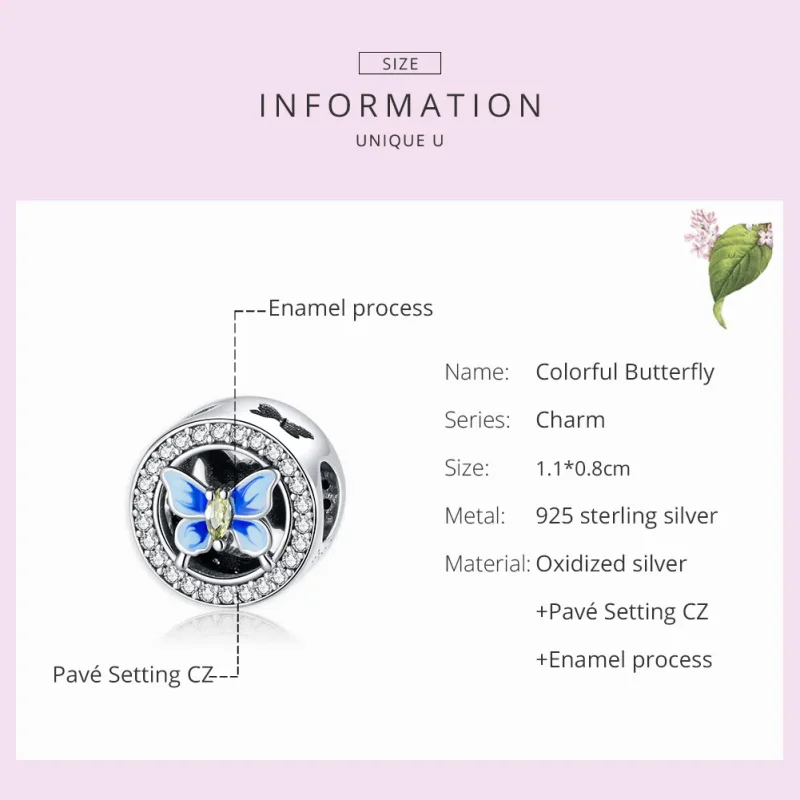 (immagine per) Charm tipo Pandora Farfalla colorata - SCC1682 - Visualizza 7