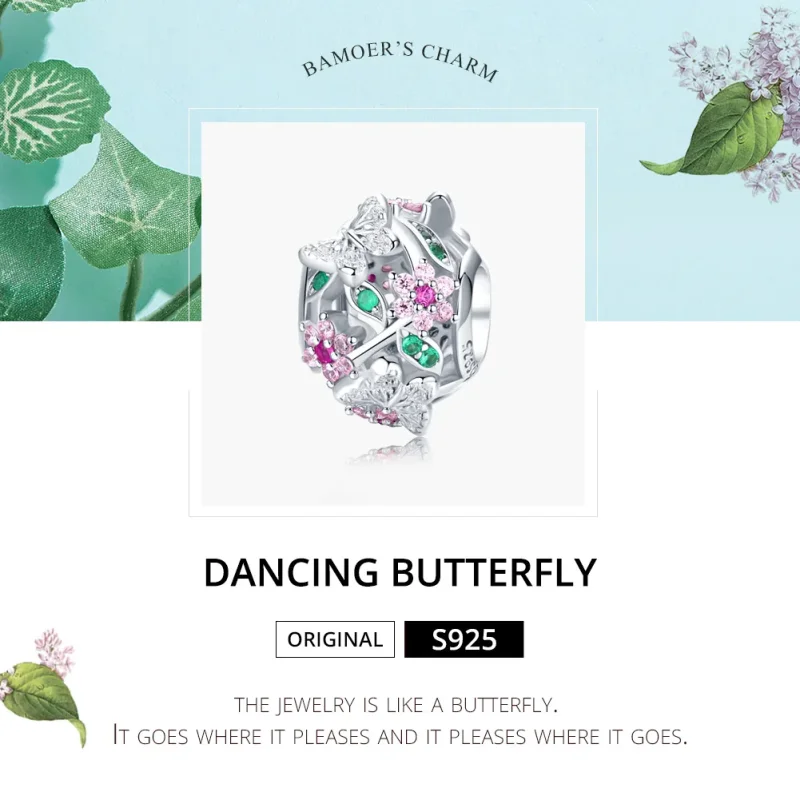 (immagine per) Charm tipo Pandora Farfalla danzante - BSC116 - Visualizza 6