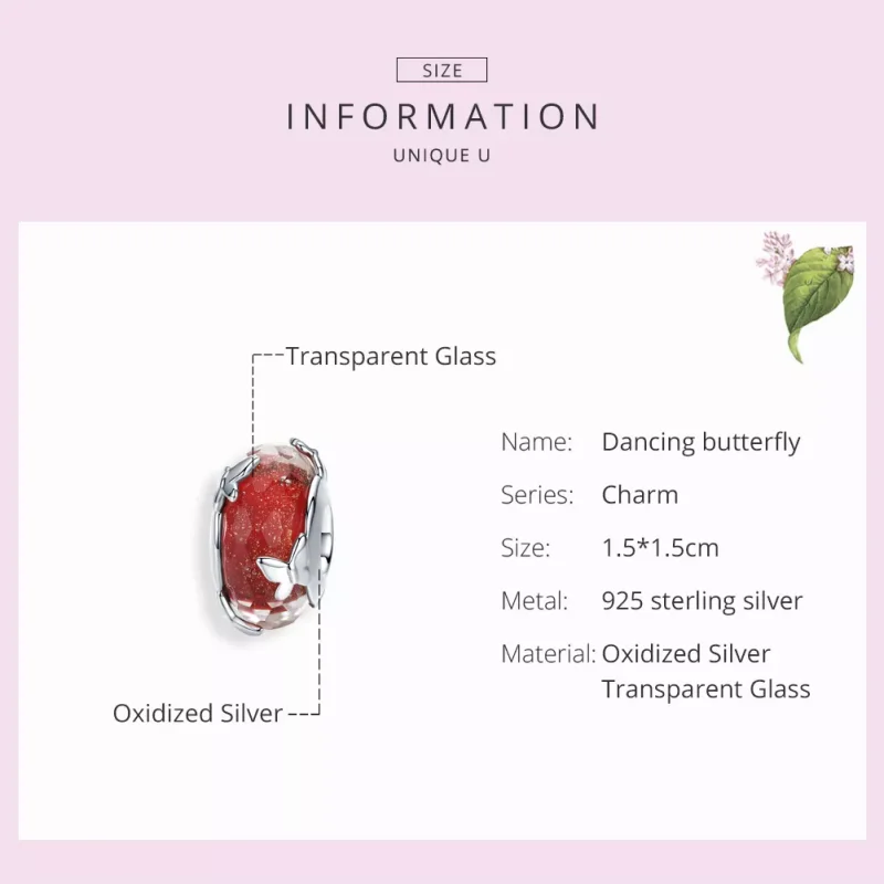 (immagine per) Charm tipo Pandora Farfalla danzante - SCC1256 - Visualizza 3