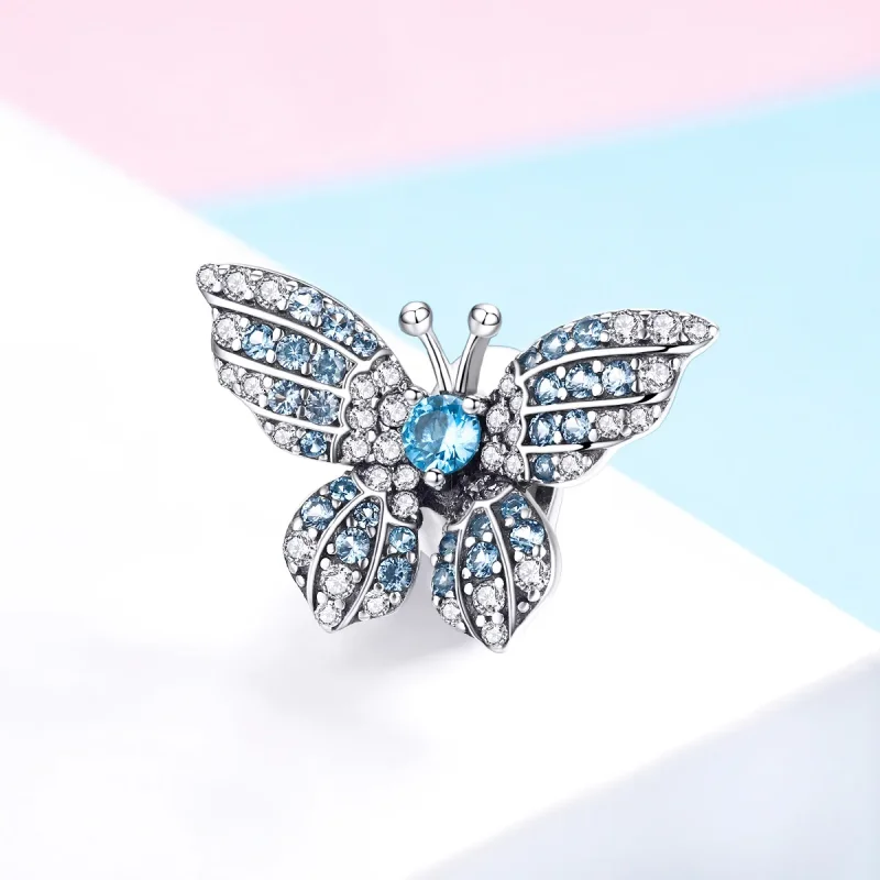 (immagine per) Charm tipo Pandora Farfalla glitterata - BSC061 - Visualizza 2