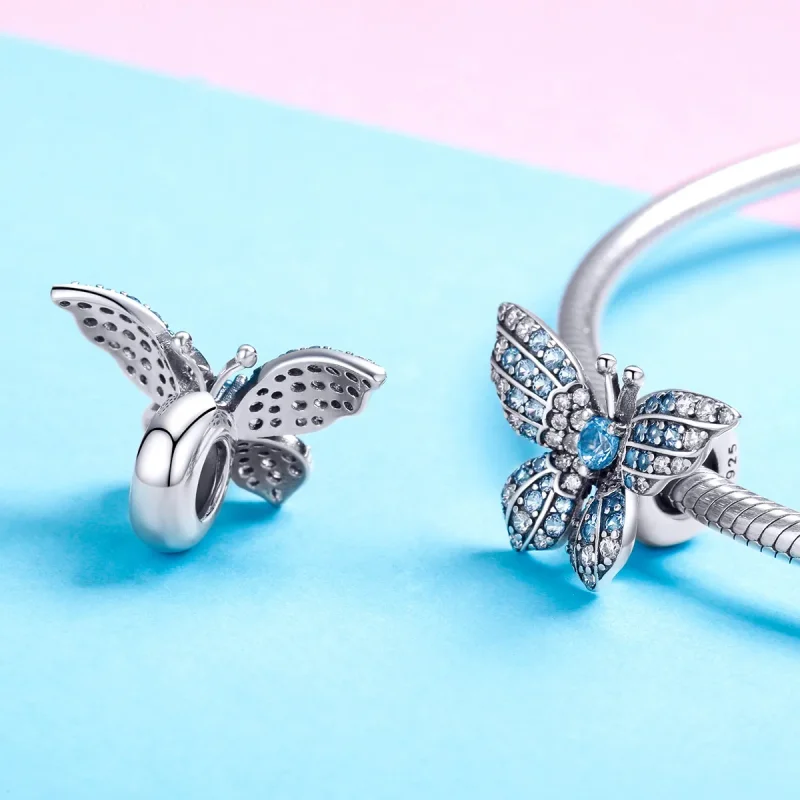 (immagine per) Charm tipo Pandora Farfalla glitterata - BSC061 - Visualizza 4