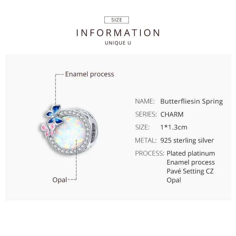 (immagine per) Charm tipo Pandora Farfalle In Primavera - SCC1730 - Visualizza 8