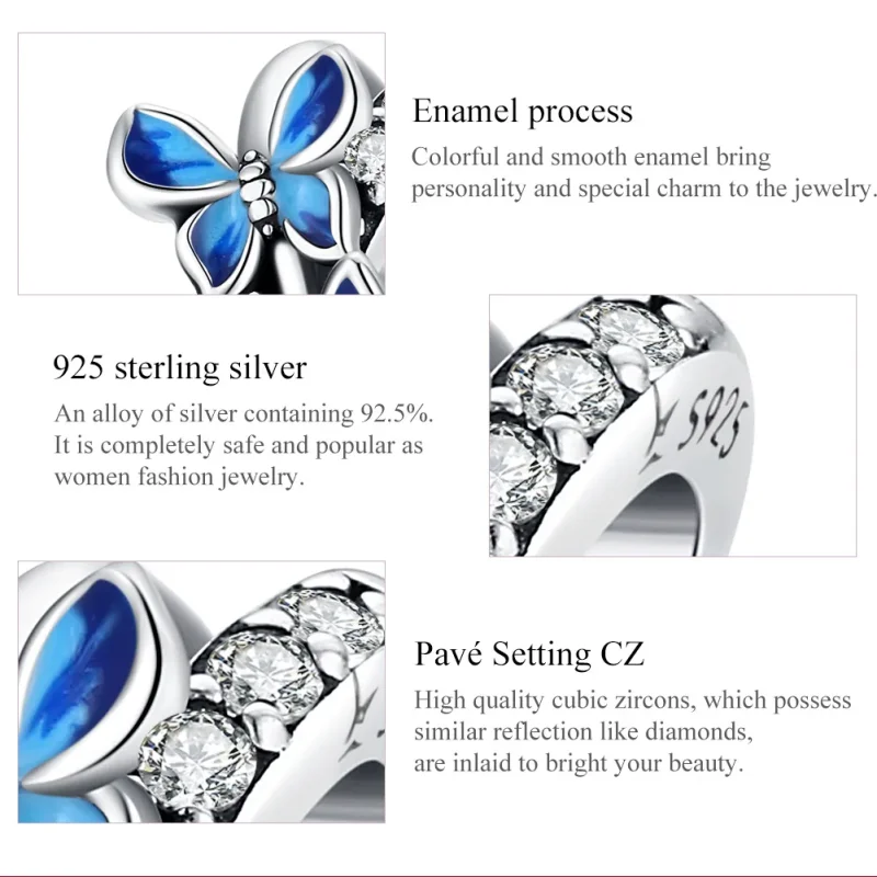 (immagine per) Charm tipo Pandora Farfalle volanti - SCC1731 - Visualizza 7