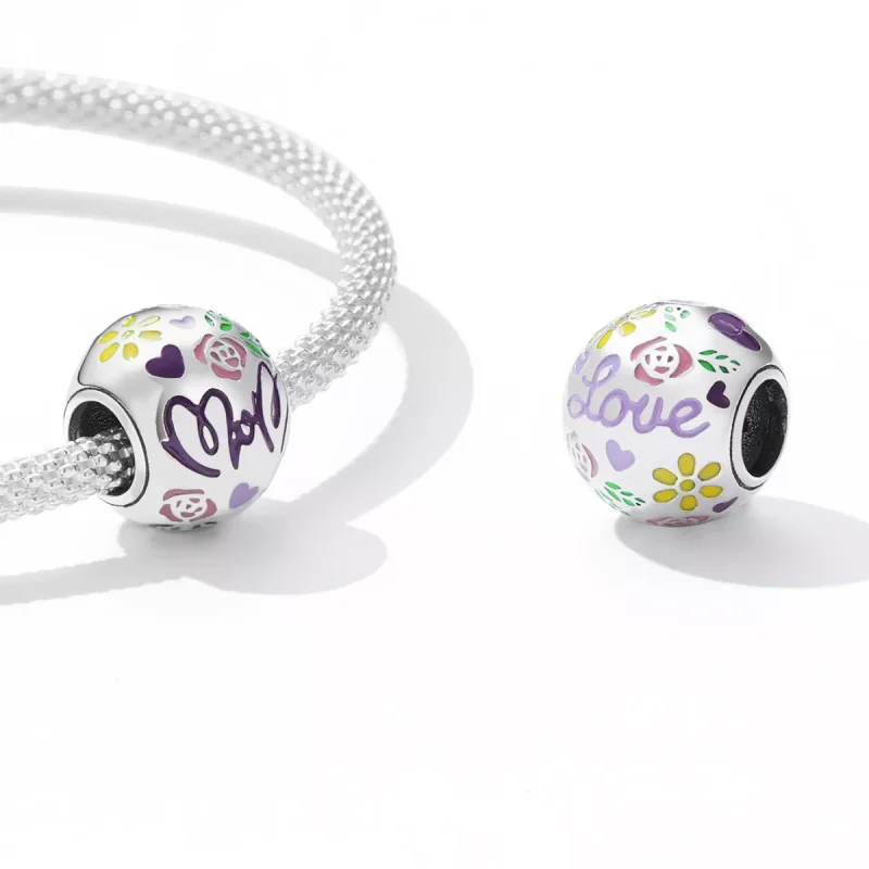 (immagine per) Charm tipo Pandora Festa della mamma - Scarabocchi a colori - BSC595 - Visualizza 4