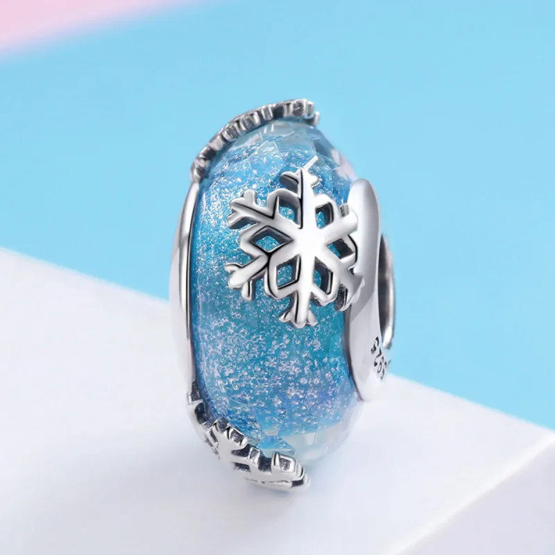 (immagine per) Charm tipo Pandora Fiocchi di neve congelati in inverno - SCC862 - Visualizza 2
