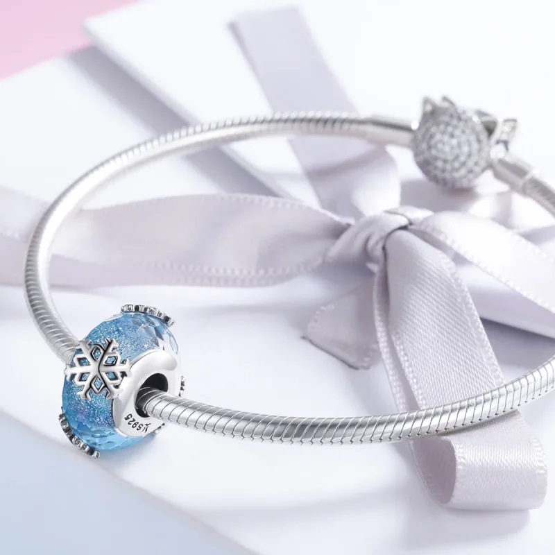 (immagine per) Charm tipo Pandora Fiocchi di neve congelati in inverno - SCC862 - Visualizza 4
