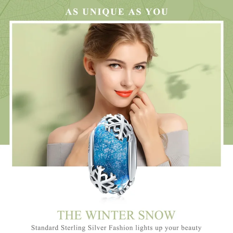 (immagine per) Charm tipo Pandora Fiocchi di neve congelati in inverno - SCC862 - Visualizza 6