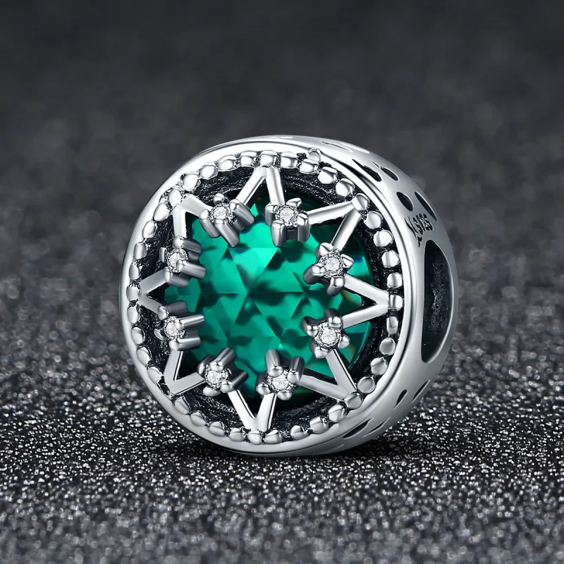 (immagine per) Charm tipo Pandora Fiocchi di neve romantici color smeraldo - SCC308 - Visualizza 2