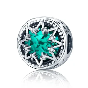 (immagine per) Charm tipo Pandora Fiocchi di neve romantici color smeraldo - SCC308