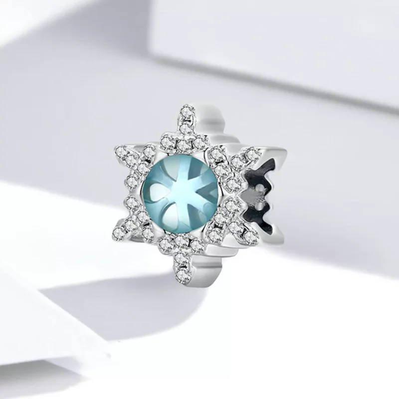 (immagine per) Charm tipo Pandora Fiocco di neve di pietra lunare - BSC512 - Visualizza 2