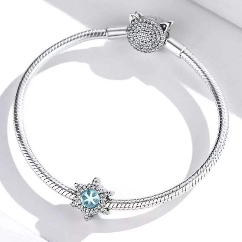 (immagine per) Charm tipo Pandora Fiocco di neve di pietra lunare - BSC512 - Visualizza 3