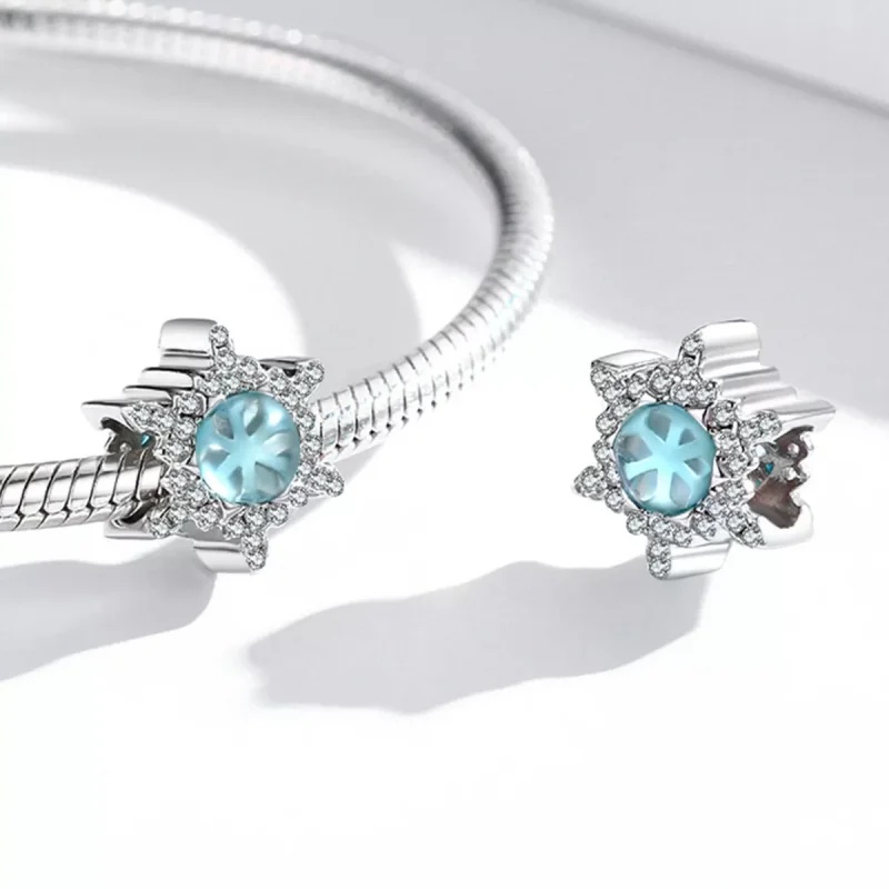 (immagine per) Charm tipo Pandora Fiocco di neve di pietra lunare - BSC512 - Visualizza 4