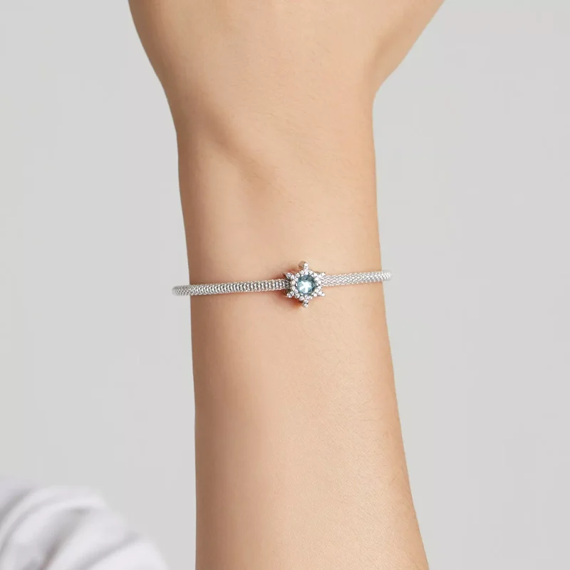 (immagine per) Charm tipo Pandora Fiocco di neve di pietra lunare - BSC512 - Visualizza 5
