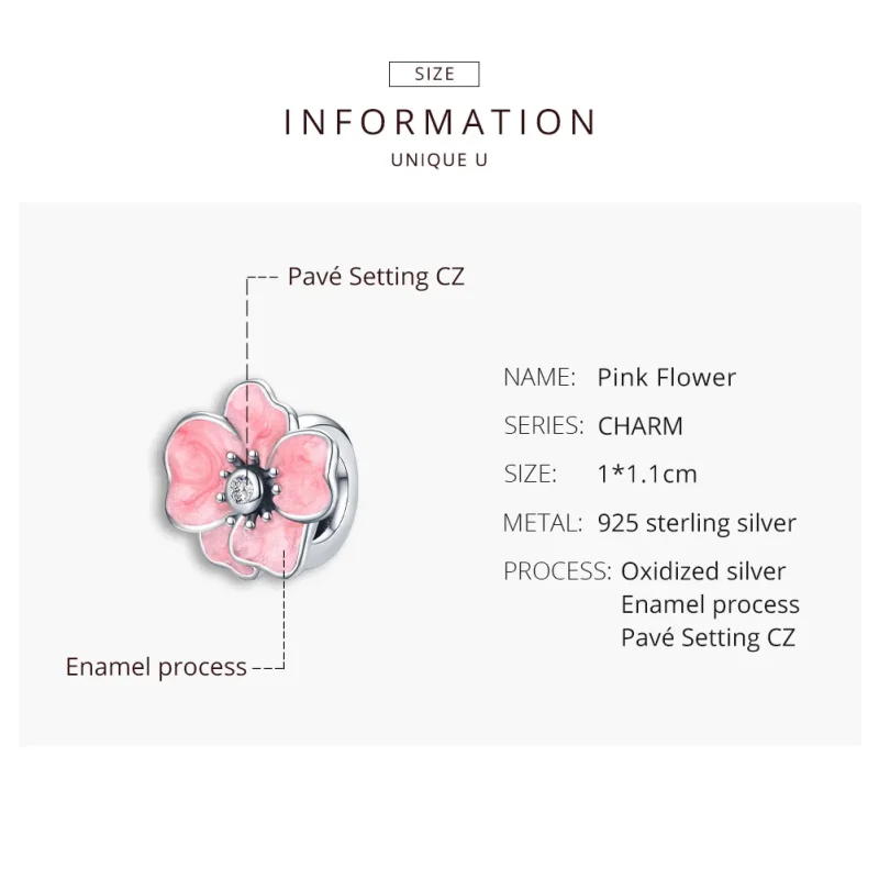 (immagine per) Charm tipo Pandora Fiore rosa - SCC1729 - Visualizza 8