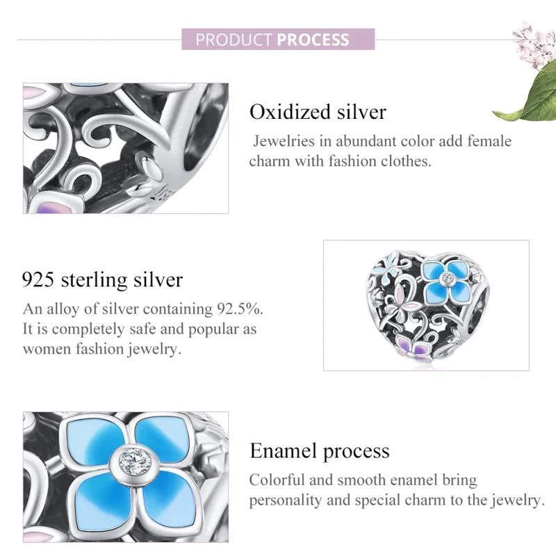 (immagine per) Charm tipo Pandora Fiori E Farfalle - SCC1836 - Visualizza 6