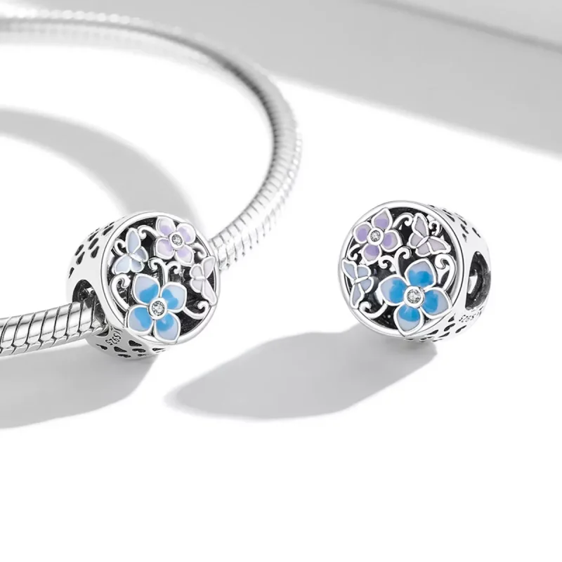 (immagine per) Charm tipo Pandora Fiori e Farfalle - SCC2061 - Visualizza 4
