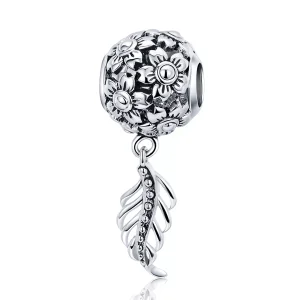 (immagine per) Charm tipo Pandora Fiori e foglie - SCC715