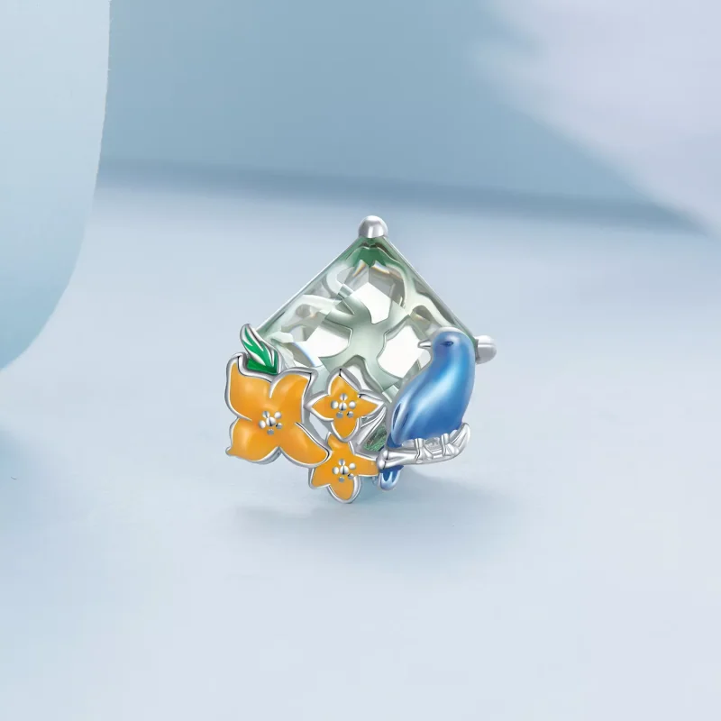 (immagine per) Charm tipo Pandora Fiori e uccelli - BSC646 - Visualizza 2
