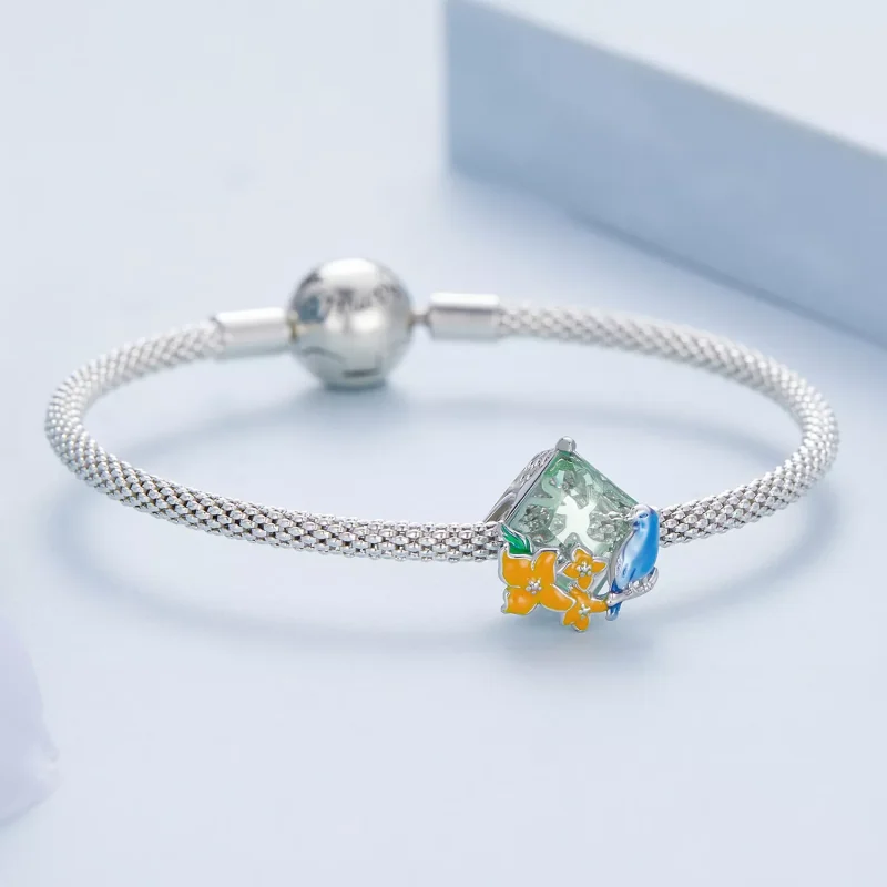 (immagine per) Charm tipo Pandora Fiori e uccelli - BSC646 - Visualizza 4