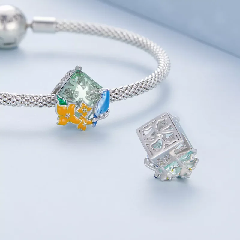 (immagine per) Charm tipo Pandora Fiori e uccelli - BSC646 - Visualizza 5