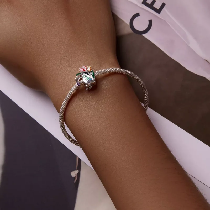 (immagine per) Charm tipo Pandora Fiori e Uccelli - Pioggia - SCC2193 - Visualizza 5