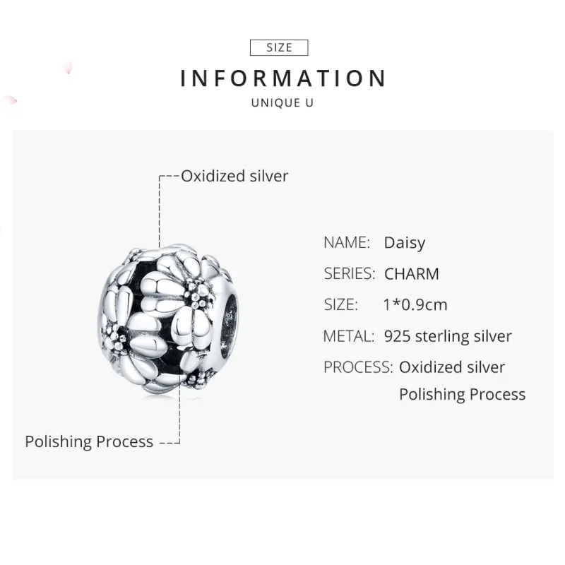 (immagine per) Charm tipo Pandora Fiori Margherita - SCC1487 - Visualizza 7