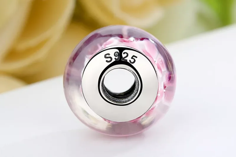 (immagine per) Charm tipo Pandora Fiori rosa in vetro di Murano - SCZ008 - Visualizza 9