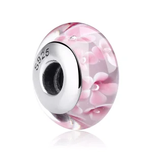 Charm tipo Pandora Fiori rosa in vetro di Murano - SCZ008 (immagine per) Charm tipo Pandora Fiori rosa in vetro di Murano - SCZ008