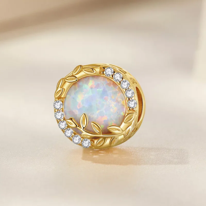 (immagine per) Charm tipo Pandora Foglia Opale - BSC671 - Visualizza 2