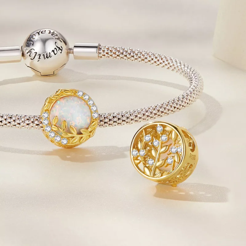 (immagine per) Charm tipo Pandora Foglia Opale - BSC671 - Visualizza 4