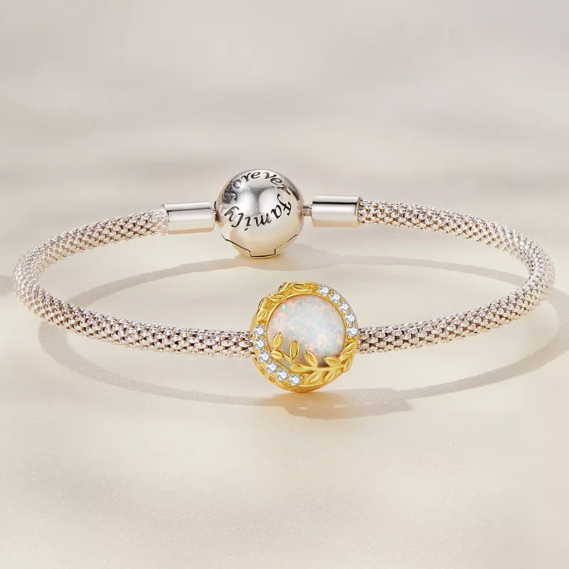 (immagine per) Charm tipo Pandora Foglia Opale - BSC671 - Visualizza 5