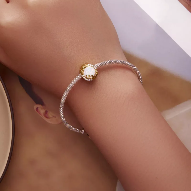 (immagine per) Charm tipo Pandora Foglia Opale - BSC671 - Visualizza 6