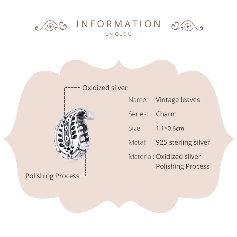 (immagine per) Charm tipo Pandora Foglie d'epoca - SCC1824 - Visualizza 6