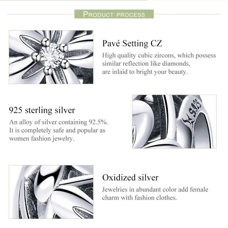 (immagine per) Charm tipo Pandora Forma di fiore - SCC729 - Visualizza 7