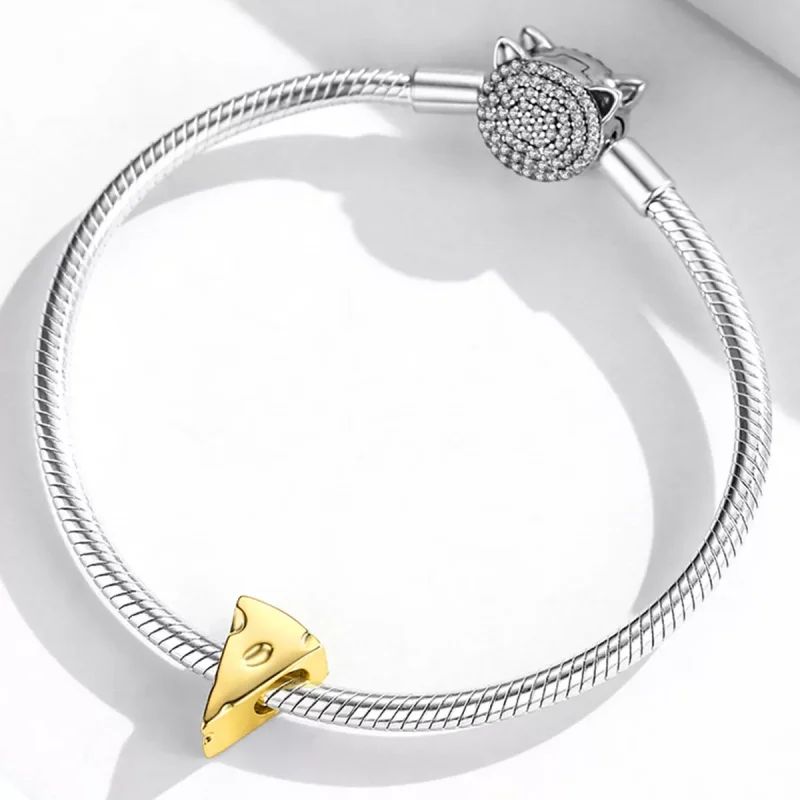 (immagine per) Charm tipo Pandora Formaggio d'oro - SCC2016 - Visualizza 3