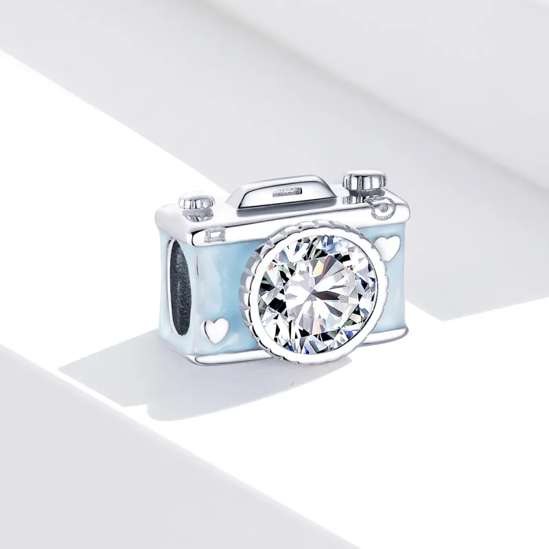 (immagine per) Charm tipo Pandora Fotocamera blu - BSC264 - Visualizza 2