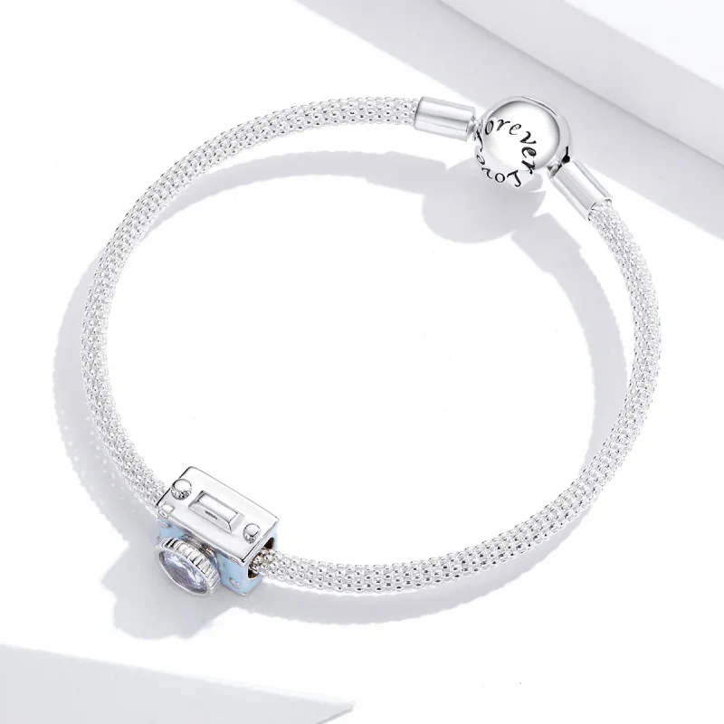 (immagine per) Charm tipo Pandora Fotocamera blu - BSC264 - Visualizza 3