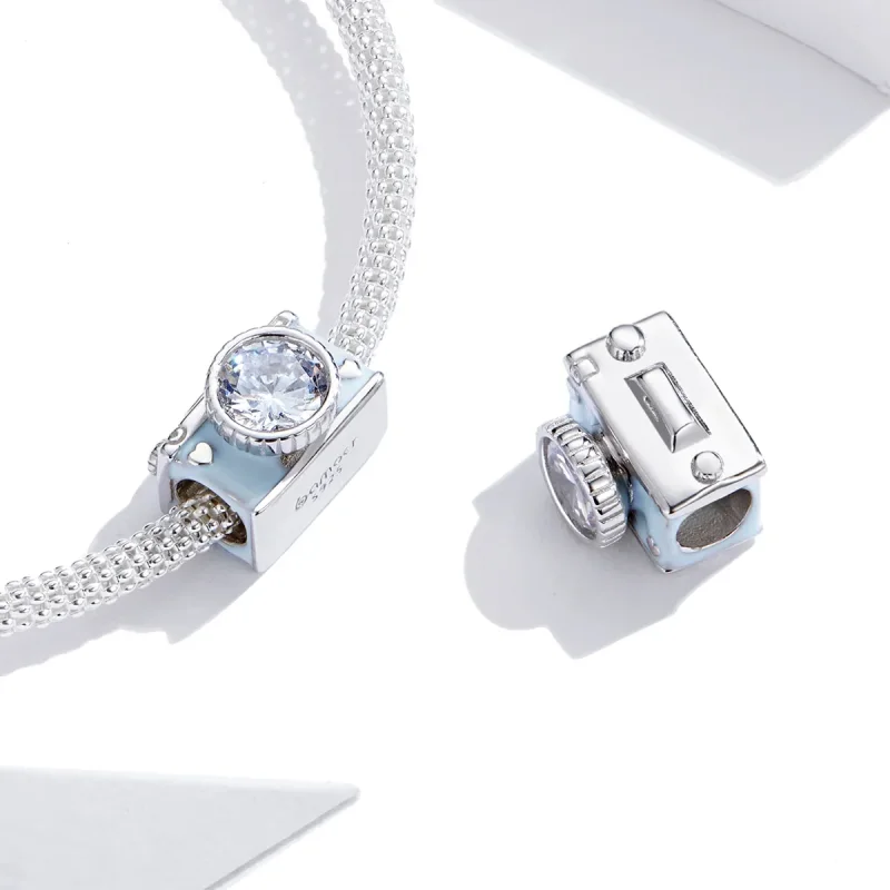 (immagine per) Charm tipo Pandora Fotocamera blu - BSC264 - Visualizza 4