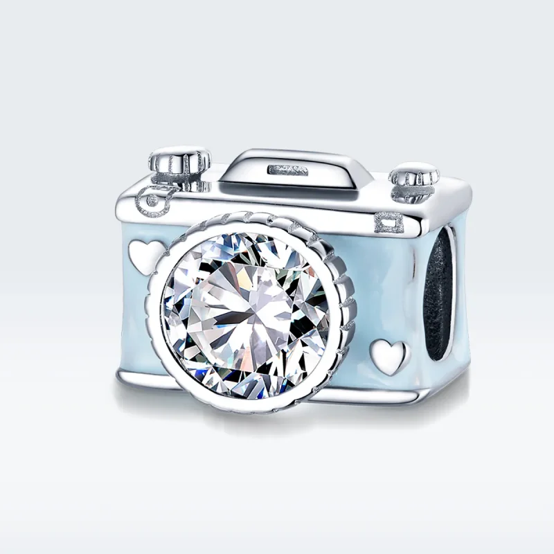 (immagine per) Charm tipo Pandora Fotocamera blu - BSC264 - Visualizza 5