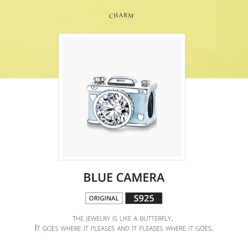 (immagine per) Charm tipo Pandora Fotocamera blu - BSC264 - Visualizza 6