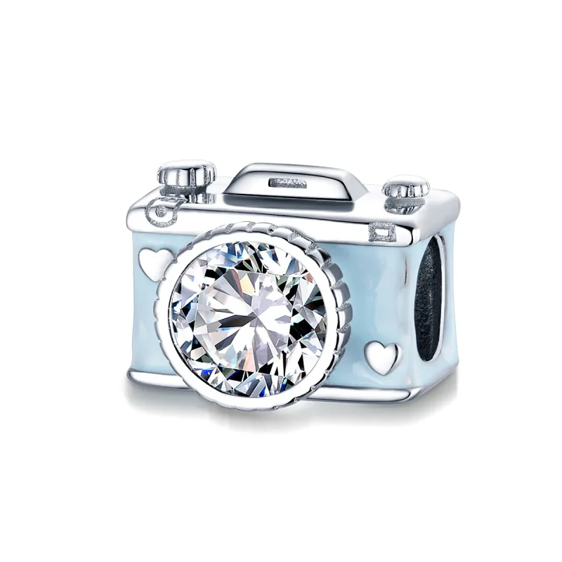 (immagine per) Charm tipo Pandora Fotocamera blu - BSC264