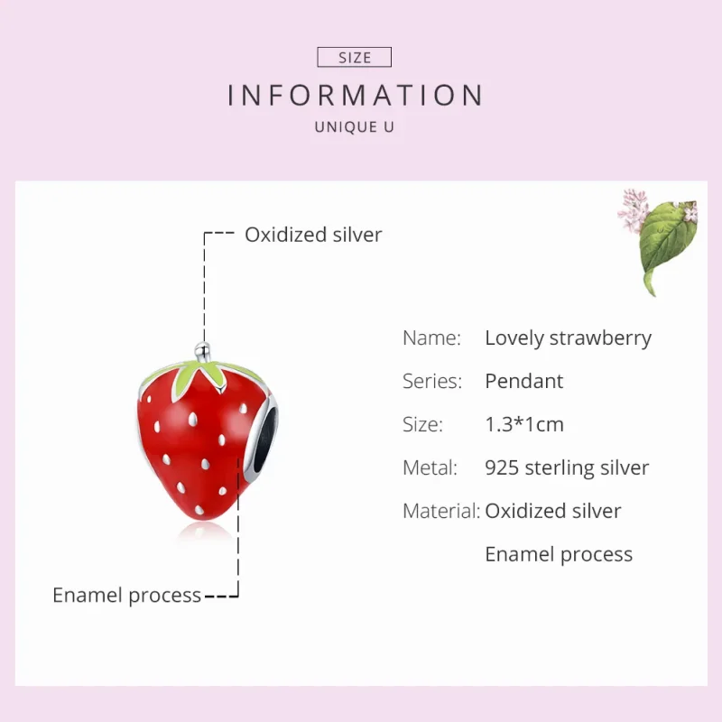 (immagine per) Charm tipo Pandora Fragola adorabile - SCC1839 - Visualizza 7