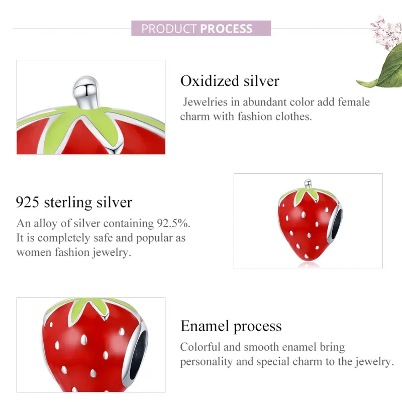 (immagine per) Charm tipo Pandora Fragola adorabile - SCC1839 - Visualizza 8