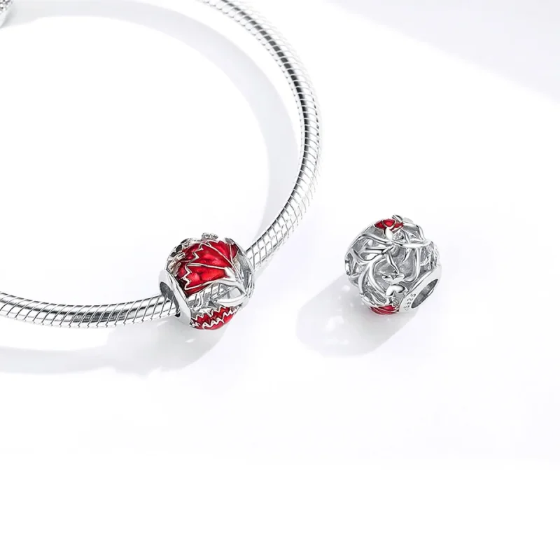 (immagine per) Charm tipo Pandora Garofano - BSC097 - Visualizza 4