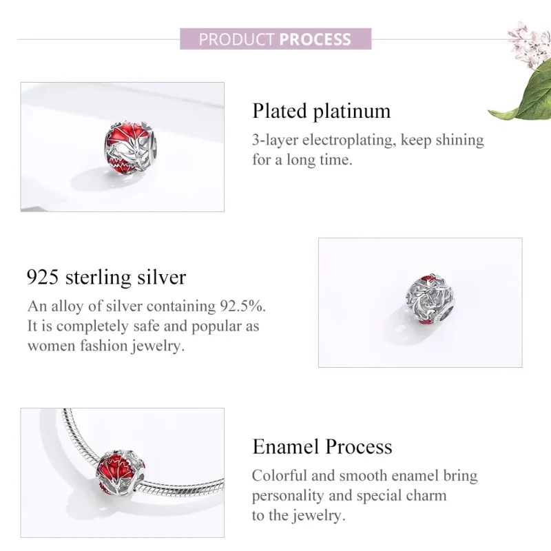 (immagine per) Charm tipo Pandora Garofano - BSC097 - Visualizza 8