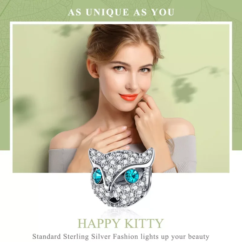 (immagine per) Charm tipo Pandora Gattino felice - SCC1131 - Visualizza 2