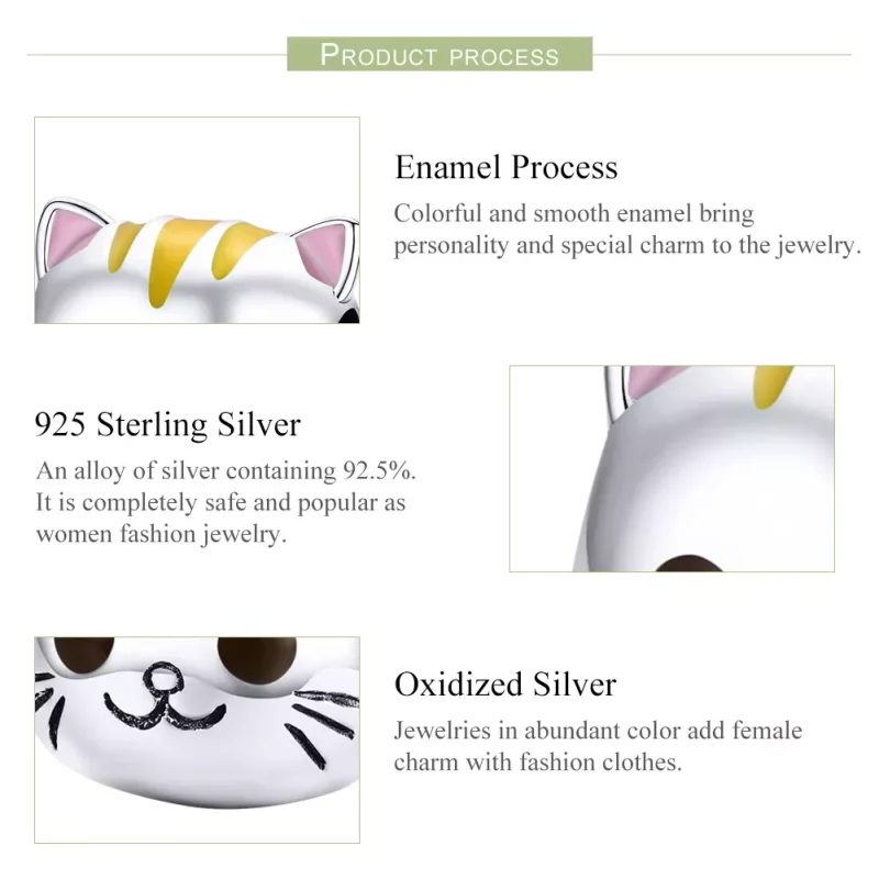 (immagine per) Charm tipo Pandora Gattino felice - SCC1142 - Visualizza 4