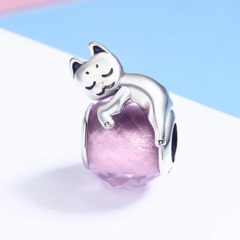 (immagine per) Charm tipo Pandora Gatto addormentato - SCC447 - Visualizza 3