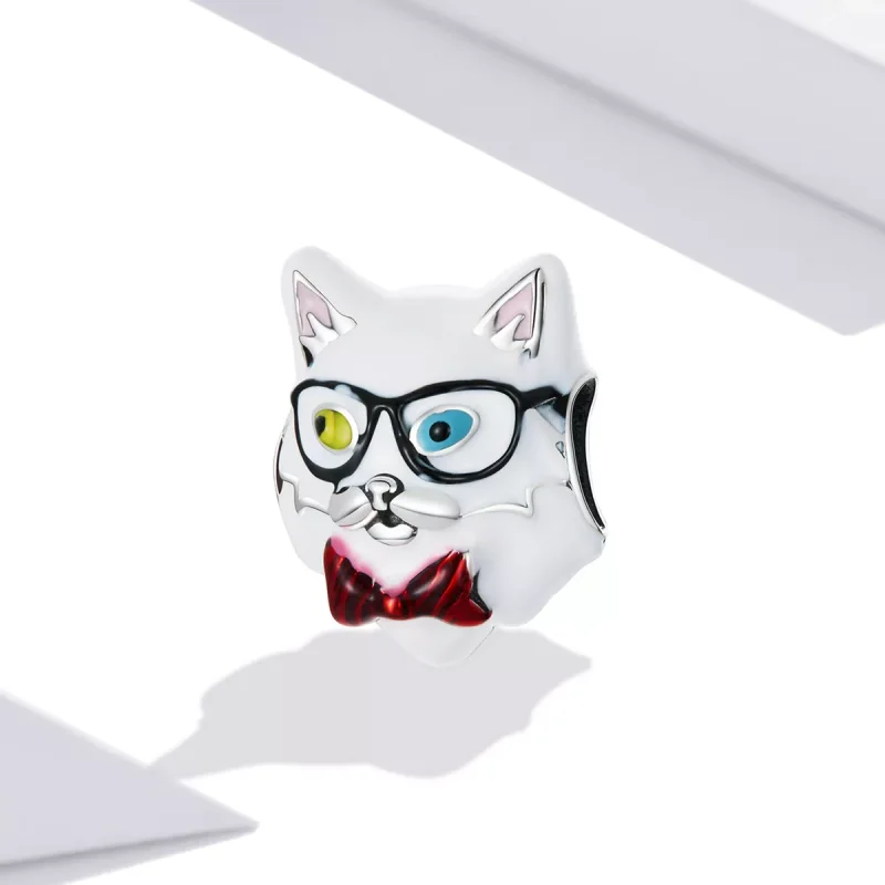 (immagine per) Charm tipo Pandora Gatto bianco - SCC2093 - Visualizza 2